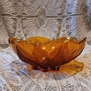 Vintage Amber Bowl/candy Dish.  EUC